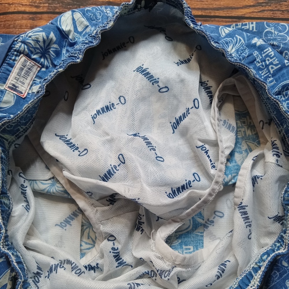 Johnnie-O Men's Board Shorts Trunks Lined Drawstring Size Medium Blue - Picture 4 of 8
